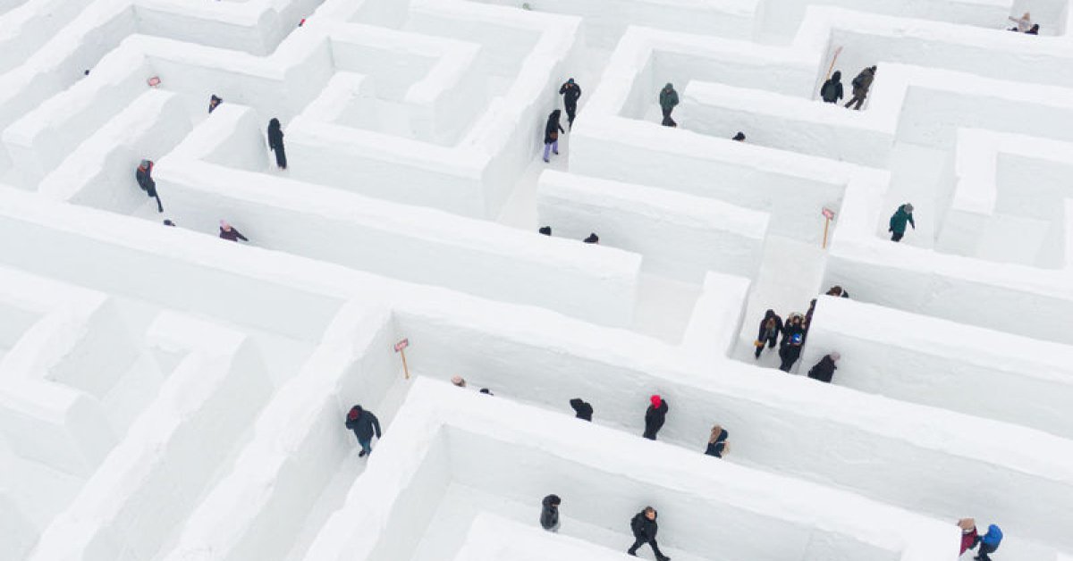 Avrupa'nın en büyük kar labirenti