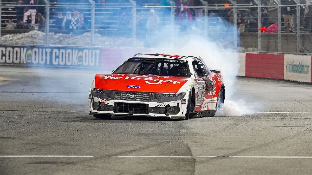 Ryan Preece overcomes sleet, cautions to win The Clash at Bowman Gray