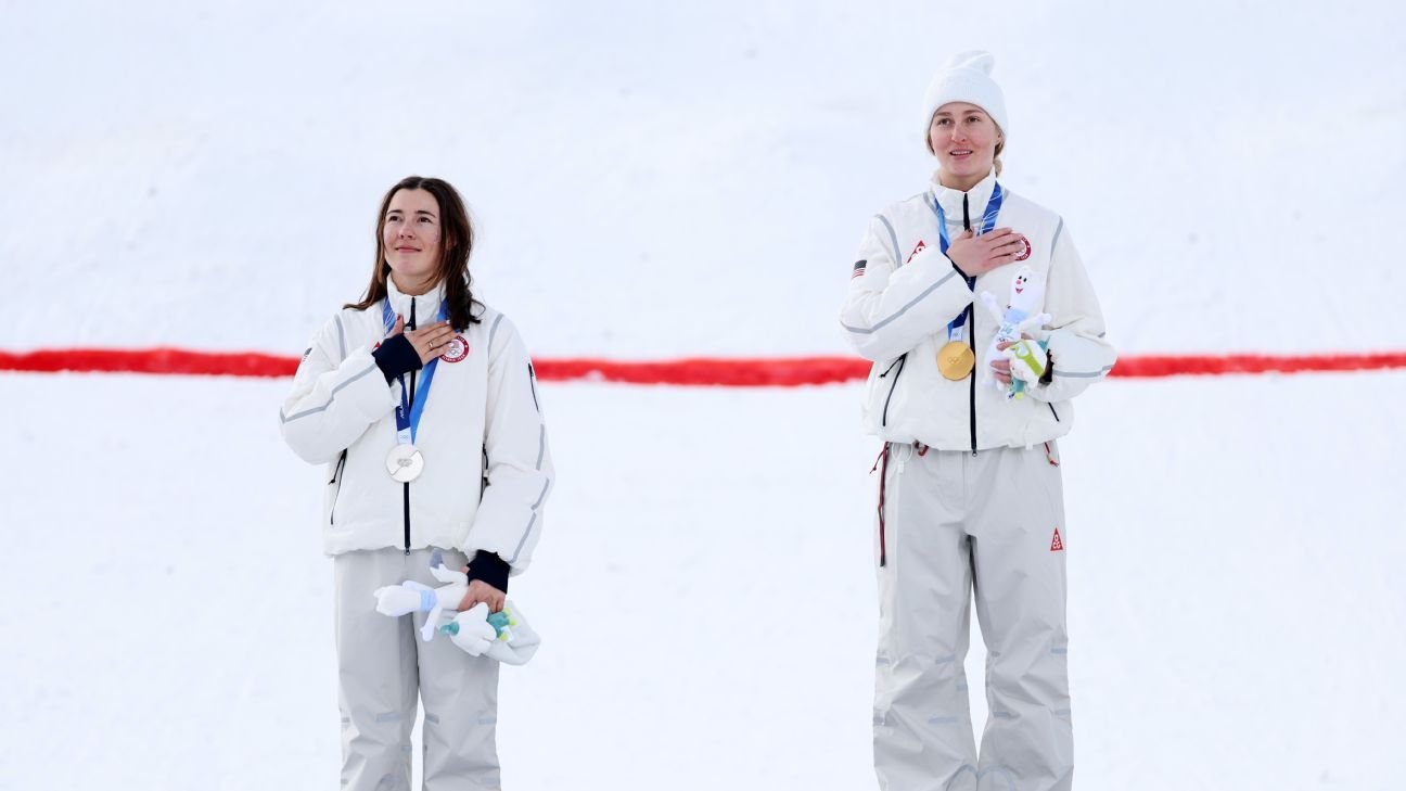 Elizabeth Lemley, Jaelin Kauf take gold, silver for U.S. in Olympic women’s moguls