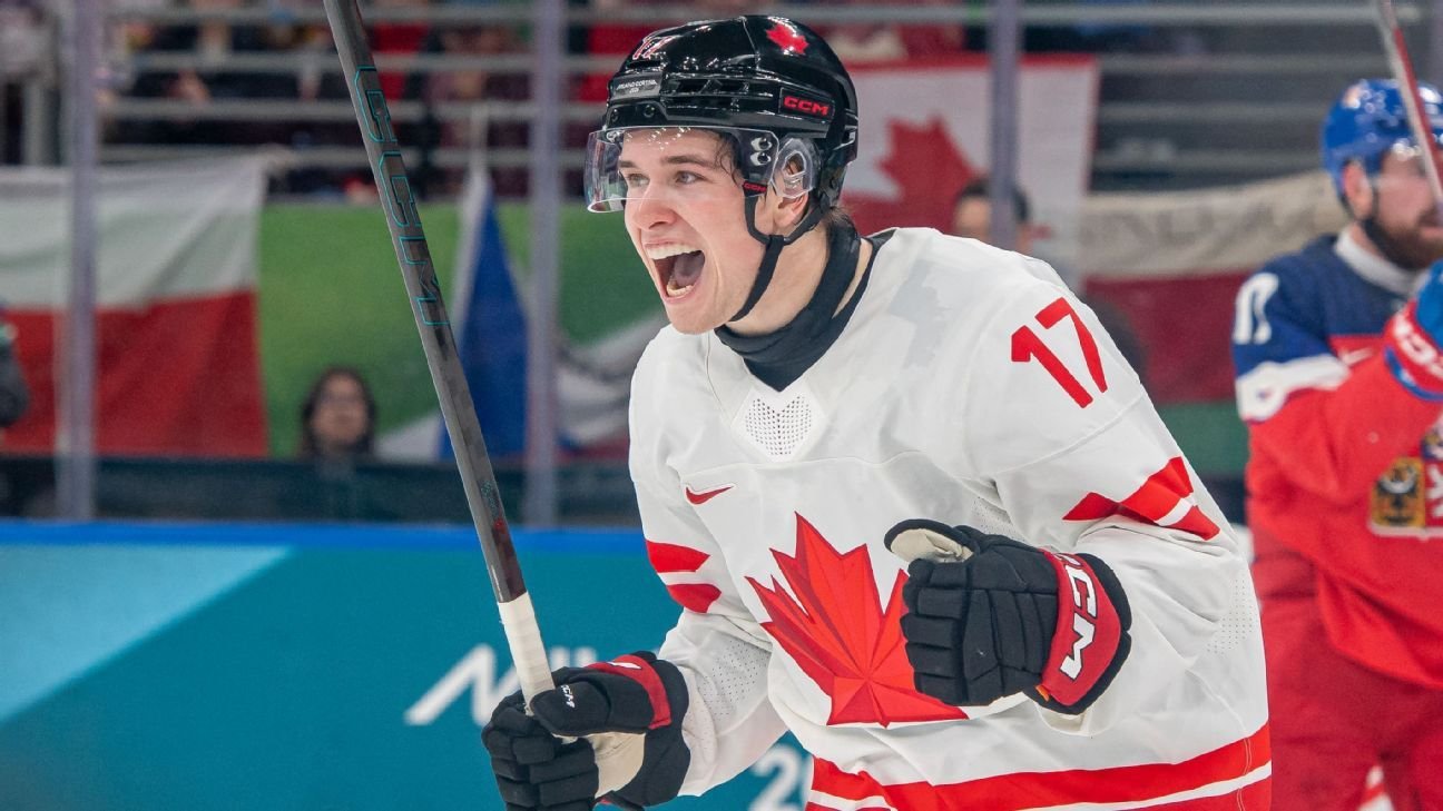 Celebrini leads Canada’s rout in Olympic men’s hockey opener