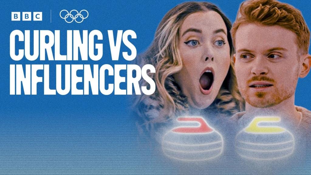 Winter Olympics: Charley Marlowe and Max Balegde try curling with Team GB