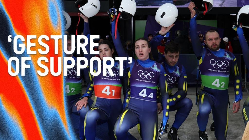 Ukrainian skeleton team show solidarity to banned athlete