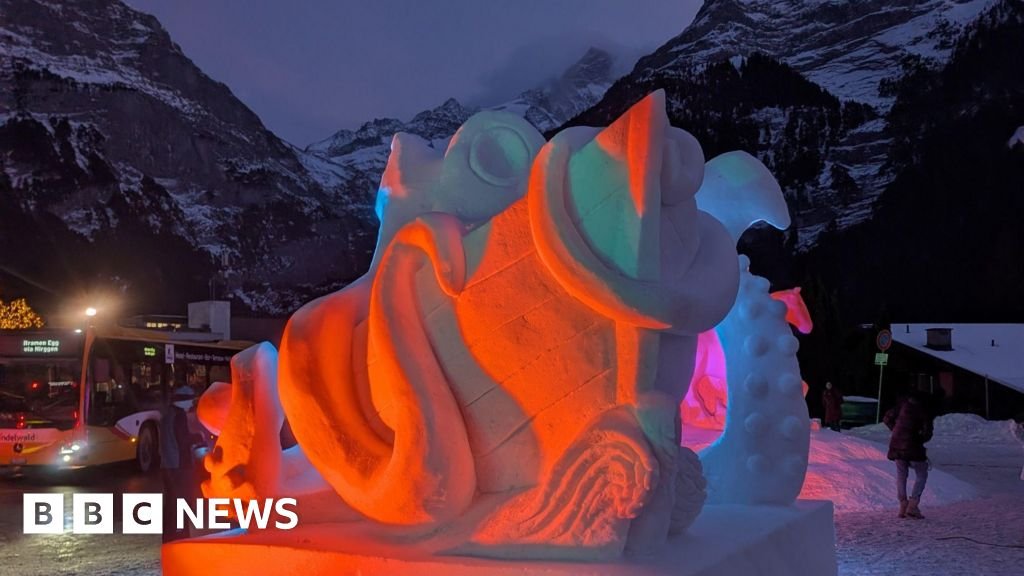 British stonemasons win snow sculpting competition in Switzerland
